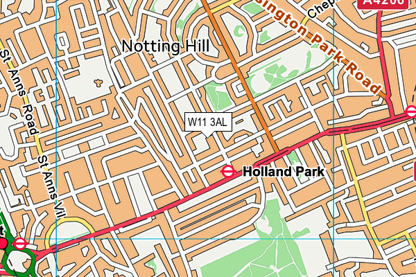 W11 3AL map - OS VectorMap District (Ordnance Survey)