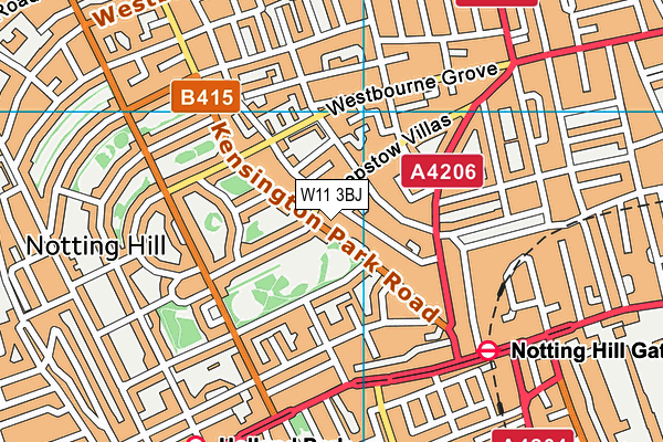 W11 3BJ map - OS VectorMap District (Ordnance Survey)