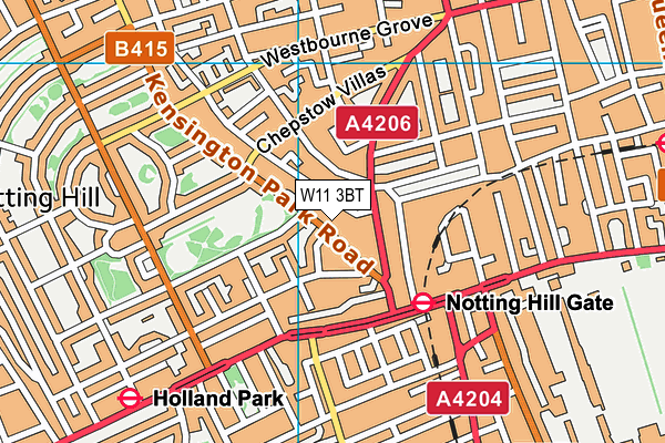 W11 3BT map - OS VectorMap District (Ordnance Survey)