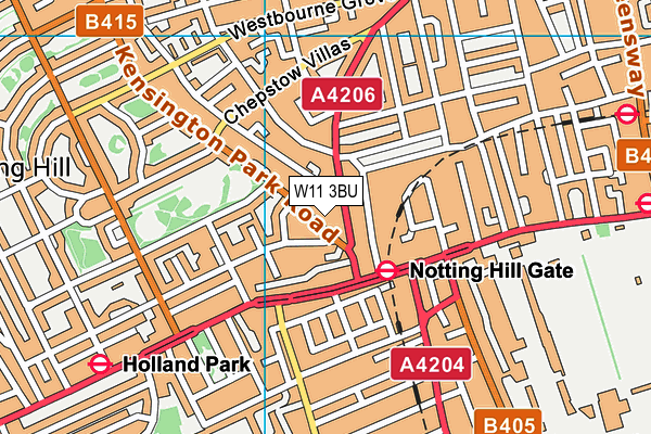 Southbank International School Kensington map (W11 3BU) - OS VectorMap District (Ordnance Survey)