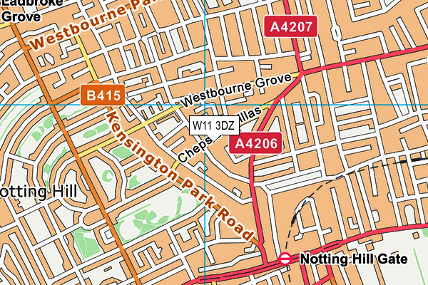 W11 3DZ map - OS VectorMap District (Ordnance Survey)