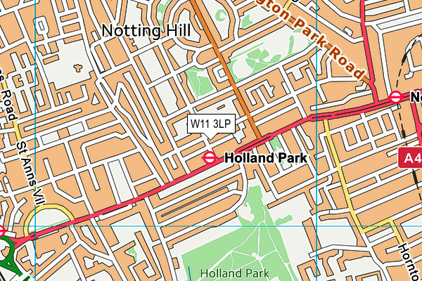 W11 3LP map - OS VectorMap District (Ordnance Survey)