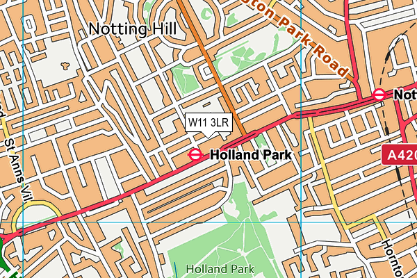 W11 3LR map - OS VectorMap District (Ordnance Survey)