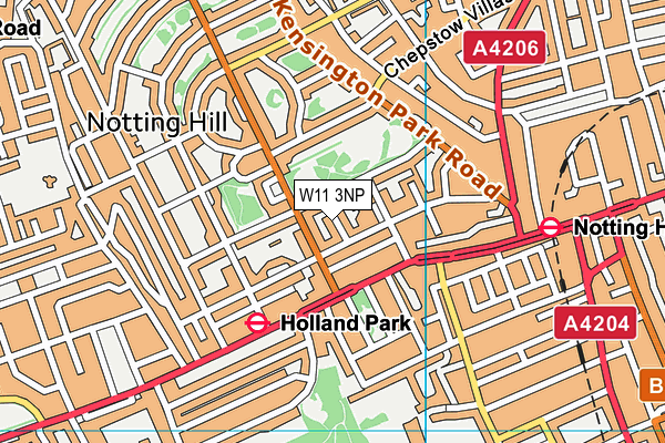 W11 3NP map - OS VectorMap District (Ordnance Survey)