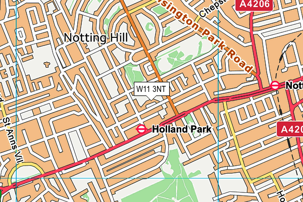 W11 3NT map - OS VectorMap District (Ordnance Survey)