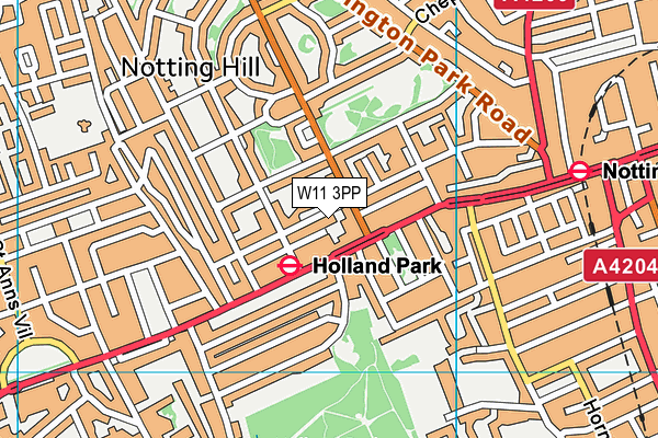 W11 3PP map - OS VectorMap District (Ordnance Survey)