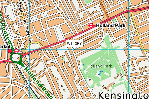 W11 3RY map - OS VectorMap District (Ordnance Survey)