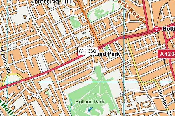 W11 3SQ map - OS VectorMap District (Ordnance Survey)