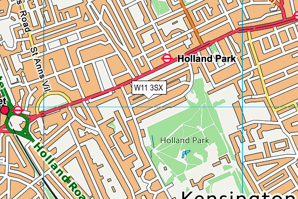 W11 3SX map - OS VectorMap District (Ordnance Survey)