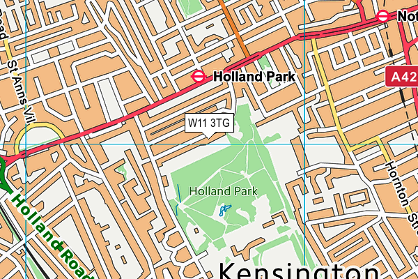 W11 3TG map - OS VectorMap District (Ordnance Survey)