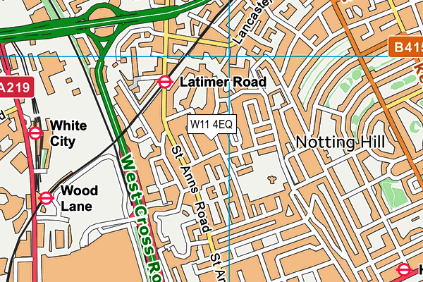 W11 4EQ map - OS VectorMap District (Ordnance Survey)