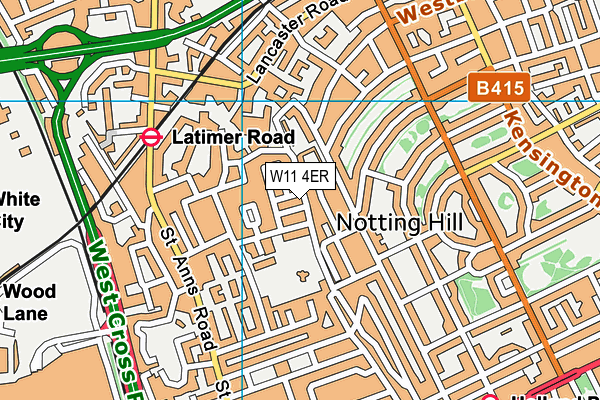 W11 4ER map - OS VectorMap District (Ordnance Survey)