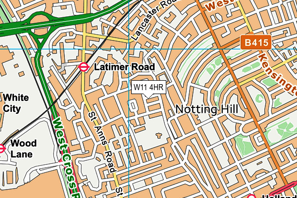 W11 4HR map - OS VectorMap District (Ordnance Survey)