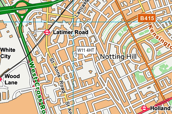 W11 4HT map - OS VectorMap District (Ordnance Survey)