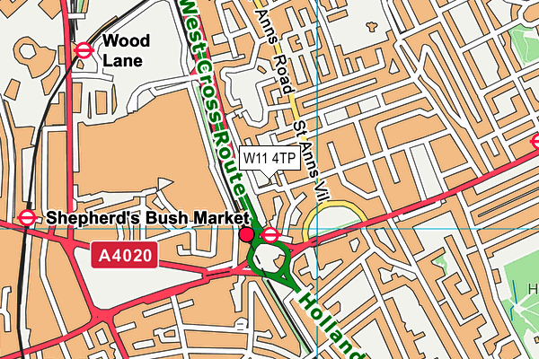 W11 4TP map - OS VectorMap District (Ordnance Survey)