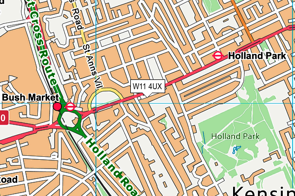 W11 4UX map - OS VectorMap District (Ordnance Survey)