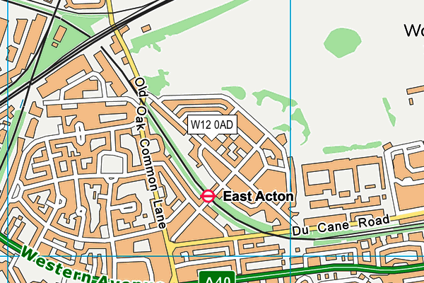 W12 0AD map - OS VectorMap District (Ordnance Survey)