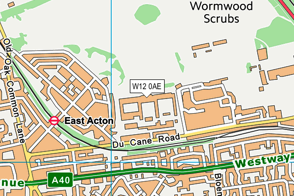 Hmp Wormwood Scrubs map (W12 0AE) - OS VectorMap District (Ordnance Survey)