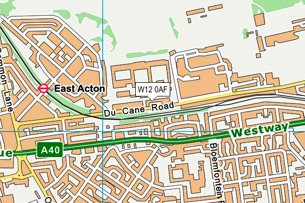 W12 0AF map - OS VectorMap District (Ordnance Survey)