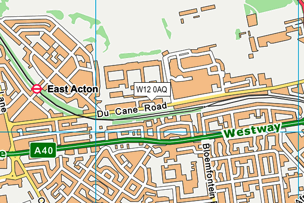 W12 0AQ map - OS VectorMap District (Ordnance Survey)