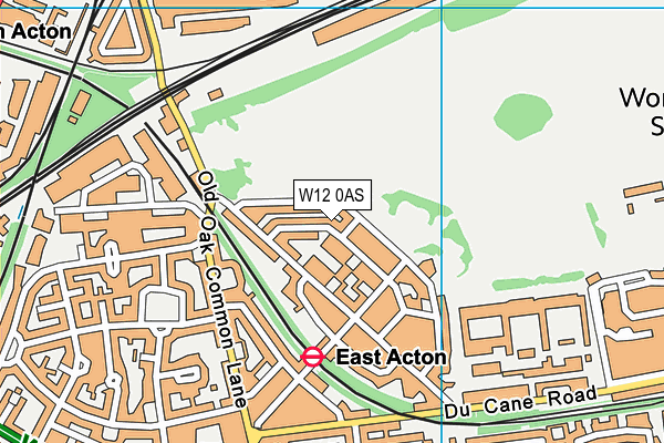 W12 0AS map - OS VectorMap District (Ordnance Survey)