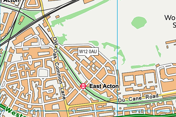 W12 0AU map - OS VectorMap District (Ordnance Survey)