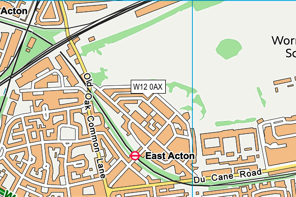 W12 0AX map - OS VectorMap District (Ordnance Survey)