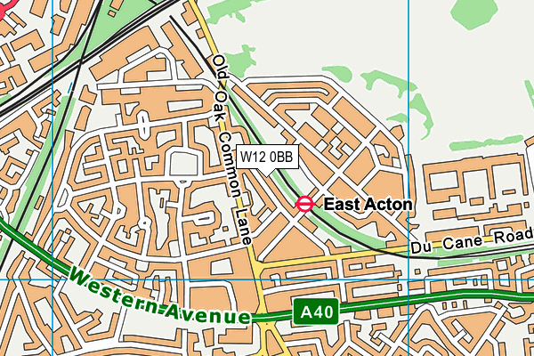 W12 0BB map - OS VectorMap District (Ordnance Survey)