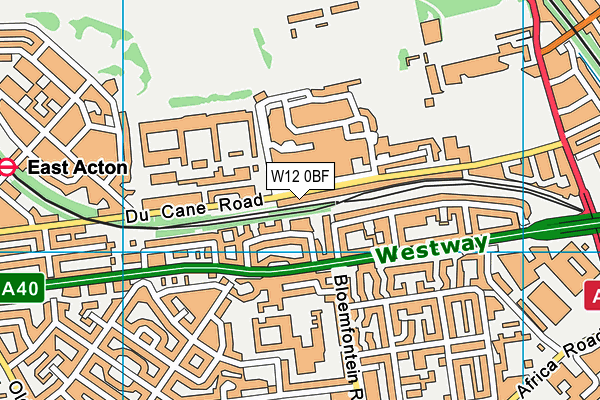 W12 0BF map - OS VectorMap District (Ordnance Survey)