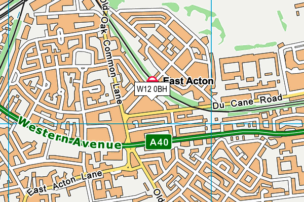 W12 0BH map - OS VectorMap District (Ordnance Survey)