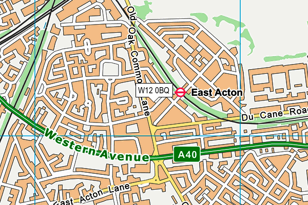 W12 0BQ map - OS VectorMap District (Ordnance Survey)