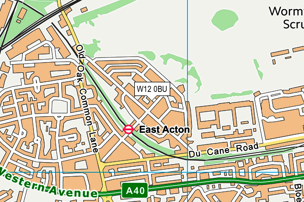 W12 0BU map - OS VectorMap District (Ordnance Survey)