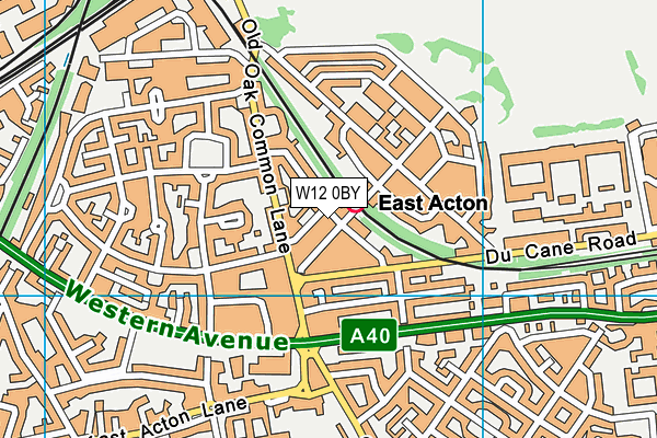 W12 0BY map - OS VectorMap District (Ordnance Survey)