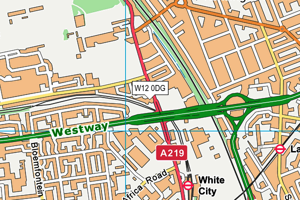 W12 0DG map - OS VectorMap District (Ordnance Survey)
