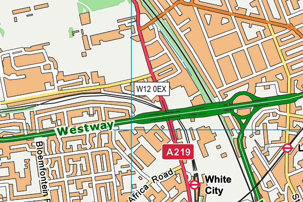 W12 0EX map - OS VectorMap District (Ordnance Survey)