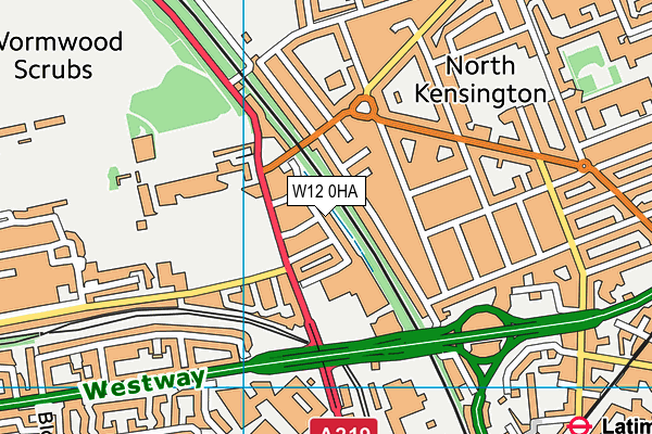 W12 0HA map - OS VectorMap District (Ordnance Survey)