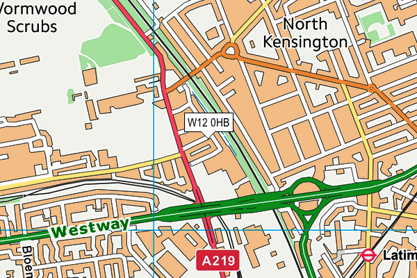 W12 0HB map - OS VectorMap District (Ordnance Survey)