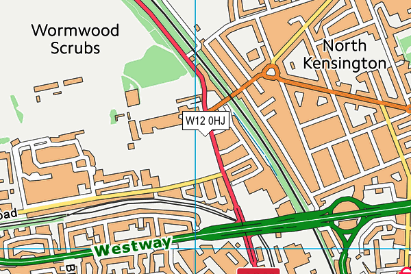 W12 0HJ map - OS VectorMap District (Ordnance Survey)