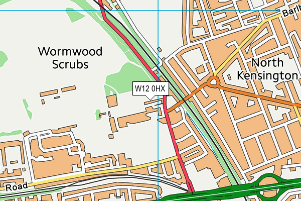 W12 0HX map - OS VectorMap District (Ordnance Survey)