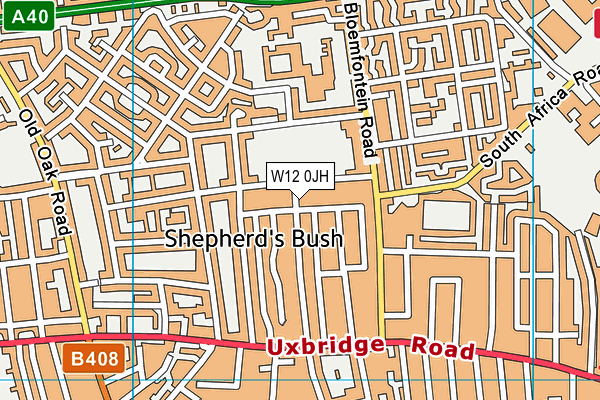 W12 0JH map - OS VectorMap District (Ordnance Survey)