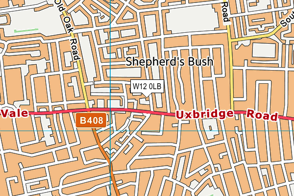 W12 0LB map - OS VectorMap District (Ordnance Survey)