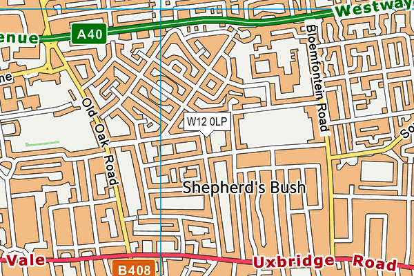 W12 0LP map - OS VectorMap District (Ordnance Survey)