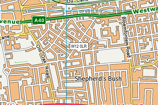 W12 0LR map - OS VectorMap District (Ordnance Survey)