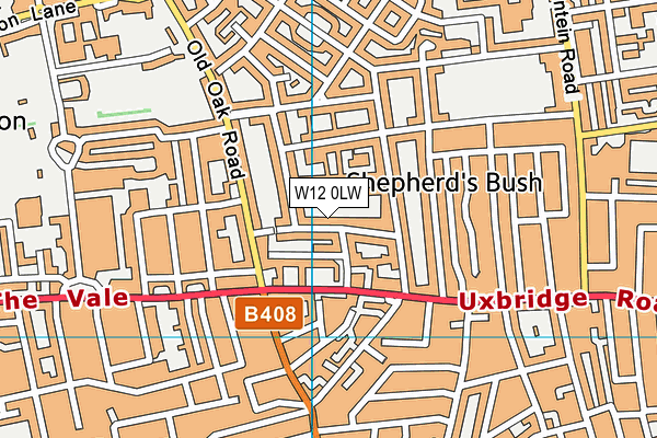 W12 0LW map - OS VectorMap District (Ordnance Survey)