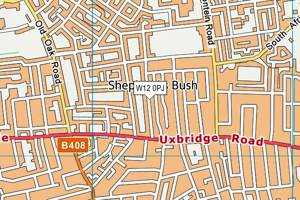 W12 0PJ map - OS VectorMap District (Ordnance Survey)