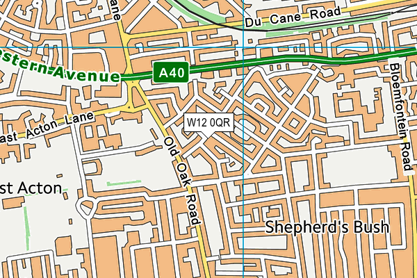 W12 0QR map - OS VectorMap District (Ordnance Survey)