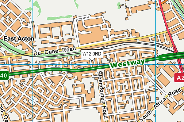 W12 0RD map - OS VectorMap District (Ordnance Survey)