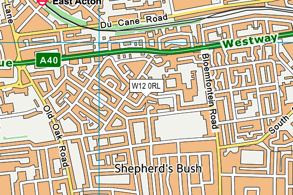 W12 0RL map - OS VectorMap District (Ordnance Survey)