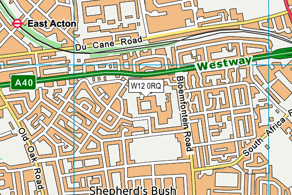 W12 0RQ map - OS VectorMap District (Ordnance Survey)