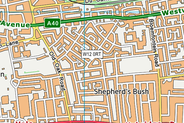 W12 0RT map - OS VectorMap District (Ordnance Survey)